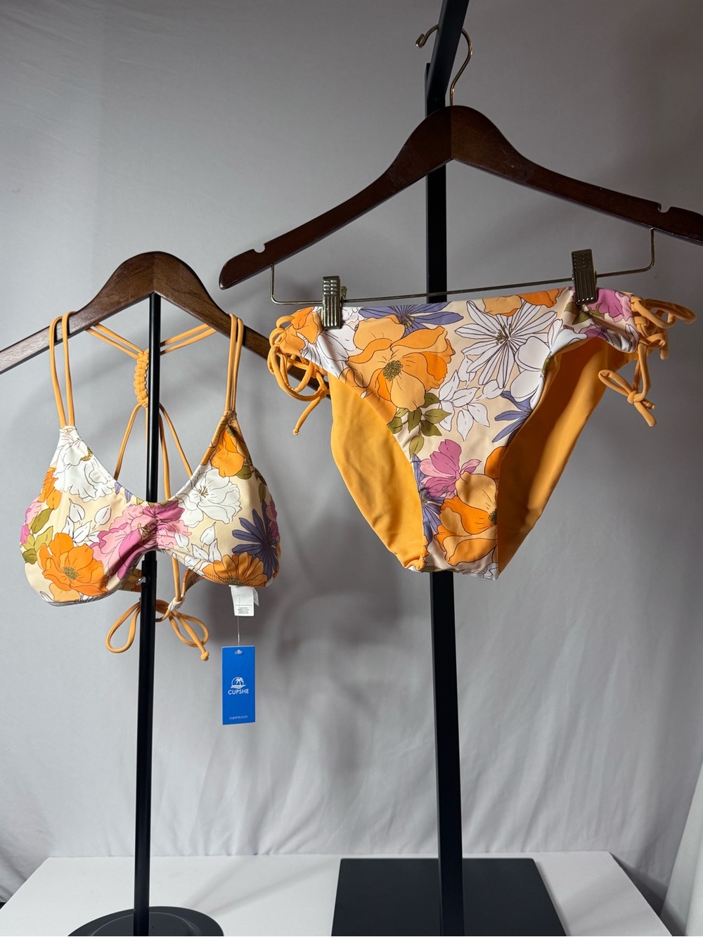 Reversible Orange Floral Size Medium Bikini